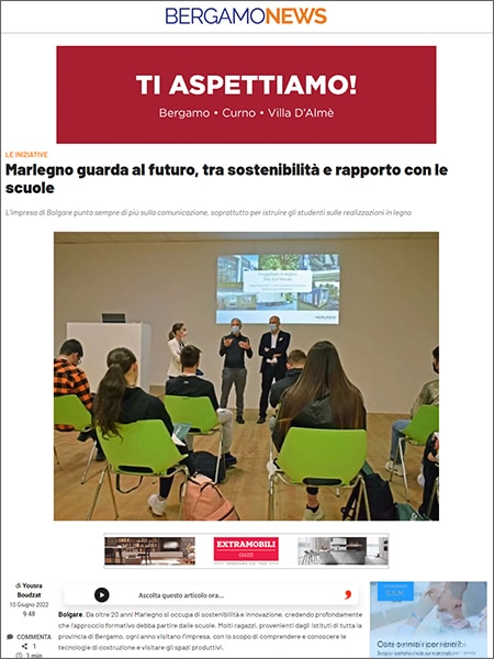 Articolo su Bergamo News del 10/06/2022